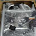 Folding Walkers for Seniors with 2 Skis and 5" Wheels, Lightweight Adult Rolling Walker, Supports Up to 350 Pounds, Adjustable Height, Aluminum Standard Walker, Silver