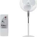 BLACK+DECKER 18-Inch Stand Fan with Pedestal Base, Height Adjustable Pedestal Fan with Remote and Touch Control Panel, Free Standing Fan with 90-Degree Oscillating and 3-Speed Settings, Black (White)