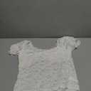 Lace Tops for Women Off Shoulder Going Out Tops Sexy Sheer Mesh Puff Short Sleeve Summer Crop Floral Corset Top (White, XL)