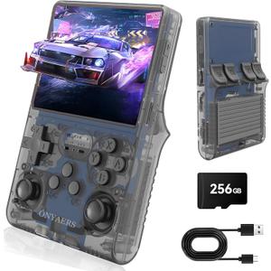 R40S Pro Retro Handheld Game Console | Portable Retro Gaming Console Built-in 30,000 HD Video Games | 3.5 Inch IPS Screen | 20+ Classic Emulators | 256GB Memory Card (Gray) R40S Pro Retro Handheld Game Console | Portable Retro Gaming Console Built-in 30,000 HD Video Games | 3.5 Inch IPS Screen | 20+ Classic Emulators | 256GB Memory Card (Gray)