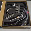 Bathroom Sink Faucet with Pull Down Sprayer 3 Holes, Brushed Nickel 4 inch 2 Handles Centerset Laundry Bar Basin Pull Out Faucet with Pop-Up Drain