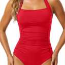 Tempt Me Women One Piece Swimsuits Tummy Control Bathing Suits Push up Full Coverage Swimwear, Small
