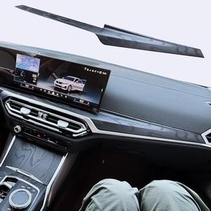 Leeogench Real Wood Dashboard Instrument Cover Compatible with BMW 3 Series 4 i3 i4 G20 - G28 Black Ash Interior Accessories Wrap Kit 2022-2024 Open Pore Finish (Black Ash, Dashboard Cover B)