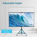60 Inch Portable Projector Screen with Tripod Stand, Compact Mobile Projection Screen for Small Spaces, Height Adjustable and Wrinkle-Free for Indoor Outdoor Camping and Office Use