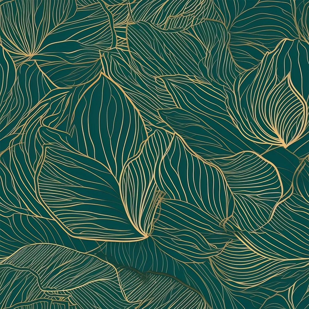 Gold Leaves Peel and Stick Wallpaper - 17.71in X 236.2in Self-Adhesive, Removable, Waterproof Vinyl for Bedroom, Living Room, Cabinets