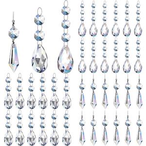 36 Pcs Chandelier Crystal Replacement Glass Crystal Ornaments Teardrop Crystal Prisms Clear Glass Hanging Crystals for Chandelier Lamp Suncatcher Window Home Decor(Classic)