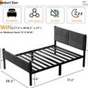 Metal Bed Frame,14Inch Twin Size Bed Frame with Storage Space,Heavy Duty Sturdy Mattress Foundation,Easy Assembly,No Box Spring Needed,Twin Grey