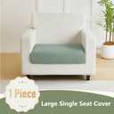 Yoovat Couch Cushion Covers for Sofa Couch Covers Wear-Resistant Universal Sofa Cover Washable Stretch for Sectional Slipcovers (Texture-Green,Large Single Seat Cover)