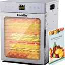 Food Dehydrator for Jerky, 12 Stainless Steel Trays, 1200W Fruit Dehydrator, 24H Timer and 190F Temperature Control, Overheat Protection, Food Dryer for Jerky, Herbs, Fruit, Dog Treats