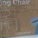 DUMOS Dining Chairs Set of 2, Mid Century Modern Chair Round Upholstered Curved Backrest, Kitchen Vanity Living Room Chairs with Black Metal Legs, Beige