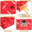 Kolldenn 60 Pcs 2026 Graduation Treat Bags with Stickers Red Paper Graduation Gift Bags Bulk for Congrats Grad Party Favors Wrapping Candy Goodie Popcorn Snack Senior College Masters Degree Supplies