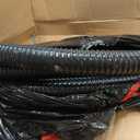 1-1/2" ID Pond Tubing 25ft Black, Reinforced PVC Corrugated Hose - Kink-Proof, Includes 1 Stainless Steel Clamp & 1.5" Barbed x NPT Male Adapter for Ponds, Waterfalls, Pumps, Filters & Drainage
