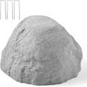 VEVOR Faux Rock Cover, Outdoor Fake Rock Well Pump Cover, Realistic Natural Texture, Lightweight & Weather-Resistant Polyresin Artificial Boulder for Landscaping Garden Yard Dcor, Grey, Small Size