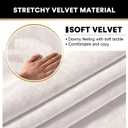 PrinceDeco 4 Pack Thick Velvet Stretch Armrest Covers for Chairs and Sofas - Non Slip, Ivory
