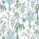 LEECICILE Peel and Stick Wallpaper White and Green Contact Paper Vintage Floral Wallpaper Boho Self Adhesive DIY Removable Waterproof Wall Paper for Bedroom Livingroom Cabinets Vinyl 17.3" x 78.7"