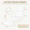 Outdoor Chaise Lounge Chair Cushion 75.1 x 23.6 x 4.7in, Waterproof Replacement Cotton Patio Thickened Pool Lounge Chair Cushion with Ties for Patio Outdoor Furniture,Autumn Leaves