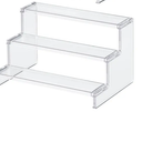 Lifewit 3 Tier Clear Display Riser Stand, 12 Inch Plastic Step Display Shelves, Tool-free Assembly, Organizer for Perfume, Figure, Cupcake, Dessert, Desktop Display Stand for Decor, 3-pack