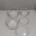 Moss & Stone Basics 6-Piece Clear Glass Casserole Dishes for Oven With Lids, Durable Borosilicate Glass Bakeware Set, Glass Bowls Bakeware Dish Microwave Safe, 3 Size Round Casserole Dish With Lid