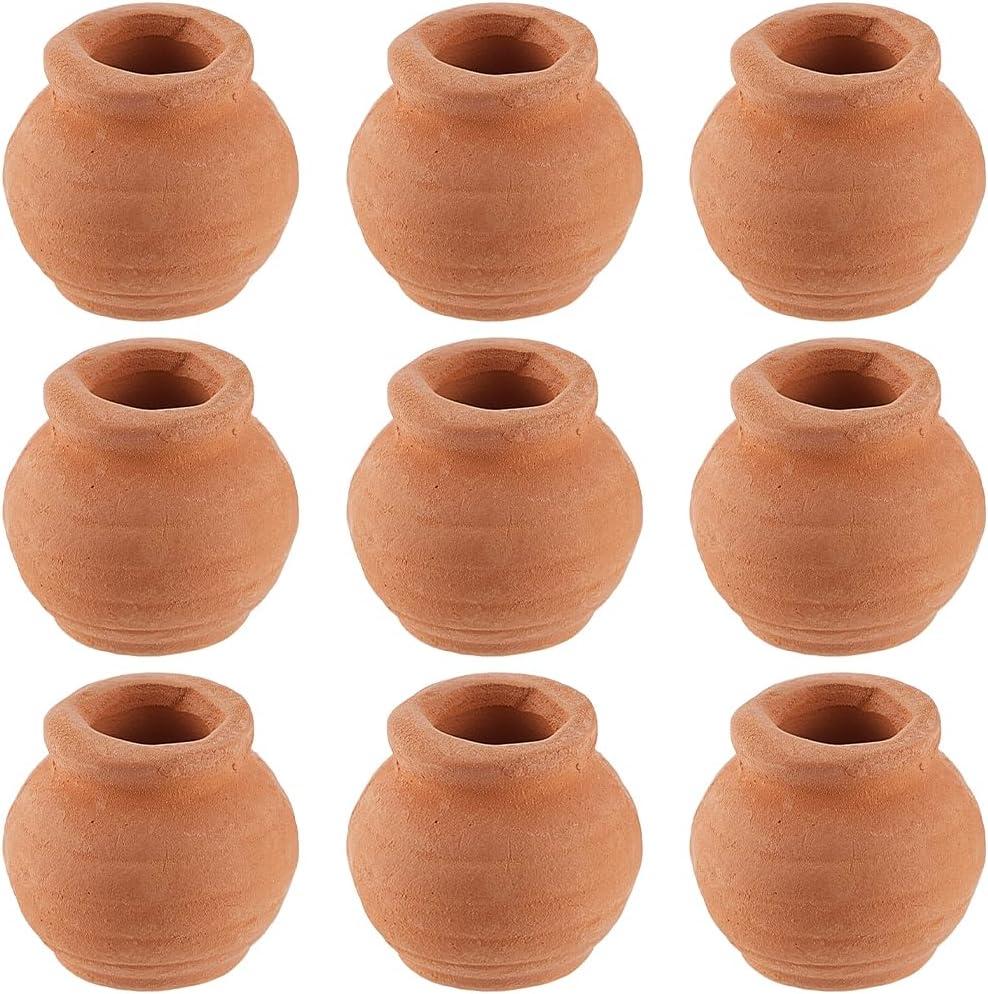 GORGECRAFT 1 Box Set of 10 Miniature Tiny Clay Pots Pottery Planter Mini Flower Terra Cotta Succulent Pots for Fairy Garden DIY Plants Office Desktop Windowsill Decoration Nursery Wedding Favors