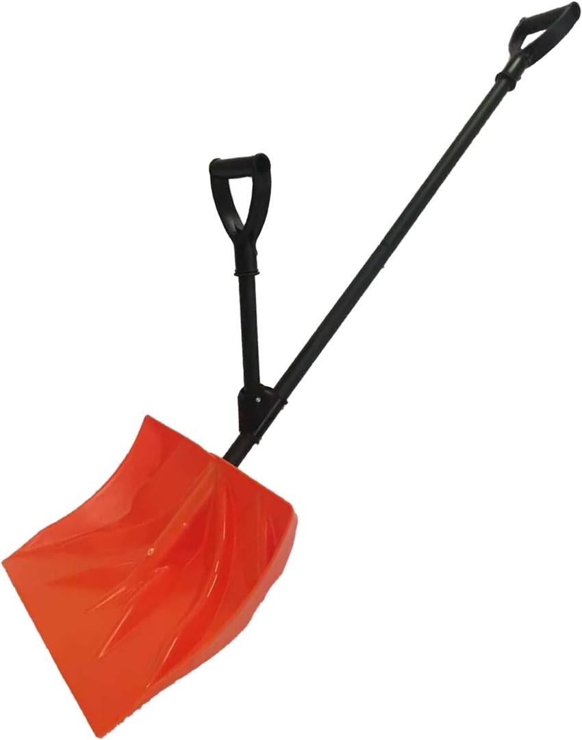 Snow Shovel with Assist Handle & D-Grip, Heavy Duty Removable - Efficient Snow Shovel for Driveway, Home, Camping