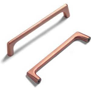 Goo-Ki Brushed Copper Cabinet Pulls with 5''Hole Centers, Zinc Alloy Cabinet Handles for Dresser,Wardrobe,Cupboard- 6 Pack