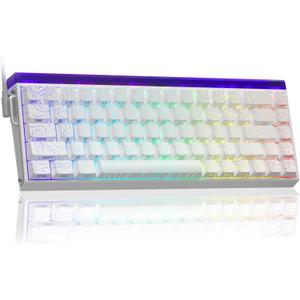 AULA Hero 68 HE 60% Gaming Keyboard Wired, Hall Effect Magnetic Switch Keyboard with 8K Hz Polling Rate, Side Printed PBT Keycaps, RGB Backlit Light Box, Customizable Web Software for PC/Mac Gamers (Line White)