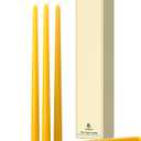 12-Inch Tall Dripless Taper Candles Set of 4 - Lemon Yellow Tapered Candles, Perfect for Spring - Smokeless, Unscented, Long Burning - Hand Poured, Colored Tall Candlesticks - Lenmon