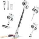 Comvtu Cordless Vacuums, 80,000PRM Powerful Motor Vacuum Cleaner and 2200mAH Rechargeable Battery up to 35 Mins Worktime, 2 Adjustable Modes, Detachable Parts, Wireless Stick Vacuum (Beige White)