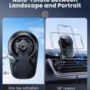 Long-arm Wireless Magnetic Car Phone Holder Mount with Cooling Fan & RGB Lights, 15W Fast Charging Auto-Rotate Charger for iPhone 17/16/15/14/13/12 S25 Samsung Google, Car Air Vent Mount
