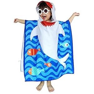 Kids Hooded Poncho Towel for Girls, Toddlers Bath Beach Pool Swim Towels with Hood Cover-ups Swimwear (3D Unicorn with Bag)