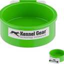 Dog Crate Water Bowl No Spill, 20oz Food-Grade Polypropylene Feeder, Secure Crate Mount with Covered Parts, Travel-Ready & Easy to Clean (Green)