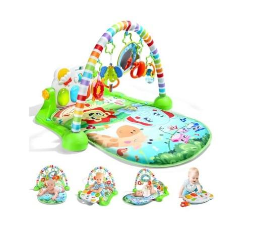 Baby Gym Play Mat, Play Piano Gym with Tummy Time Activity Mat, Musical Activity Center for Infants Toddlers