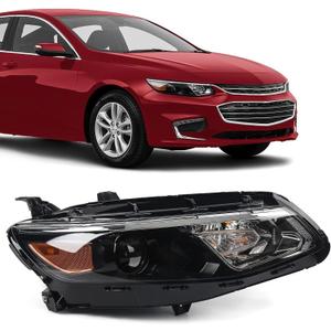 FIONE Headlight Assembly for Chevy Malibu Projector 2016-2018 Replacement Halogen Headlamp Right Passenger Side 84585120 GM2503426