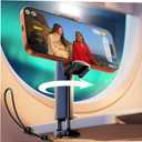 LISEN Airplane Travel Essentials (LED) Phone Stand Holder for Desk Cruise Ship Essentials 2026 Mount Airplane Gadgets Women Men Long Flight Accessories Photographic Lighting Flash Tubes Kids Gifts (1pack, Black)