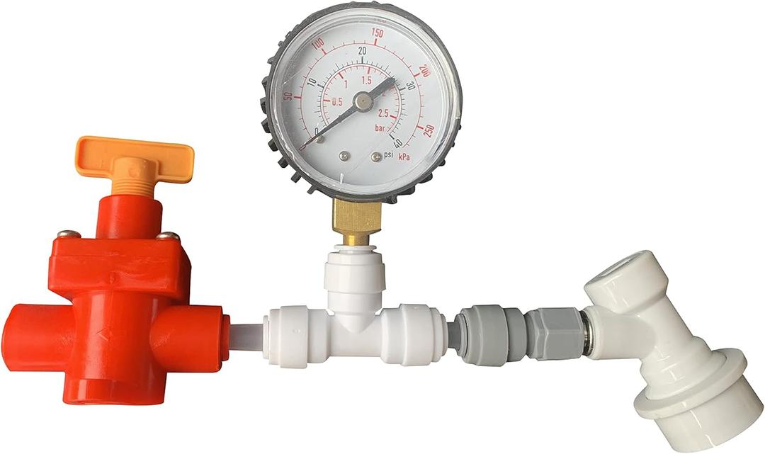 BlowTie Diaphragm Ball Lock Keg Beer Spunding Valve For Brewing Complete Kit for Home Brewing Beer Spunding Valve Corny keg Ferment CO2 Constant pressure valve