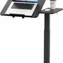 Ywin Medical Adjustable Tilt Overbed Bedside Table with Wheels, Swivel Portable Tray Table(27.6" W x 15.8" D), Small Standing Desk for Bedroom, Hospital, Couch, Office Use,Black