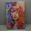 Abstract Wall Art, Butterfly Woman Portrait Poster Modern Artwork Colorful   (16" x 24") 