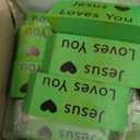 Yaomiao 180 Pcs Bulk Erasers for Kids Pencil Beveled Erasers Colorful Christian Motivational Gifts Bulk for Kids Students Classrooms, Drawing, Back to School (Bright,Jesus Loves You)