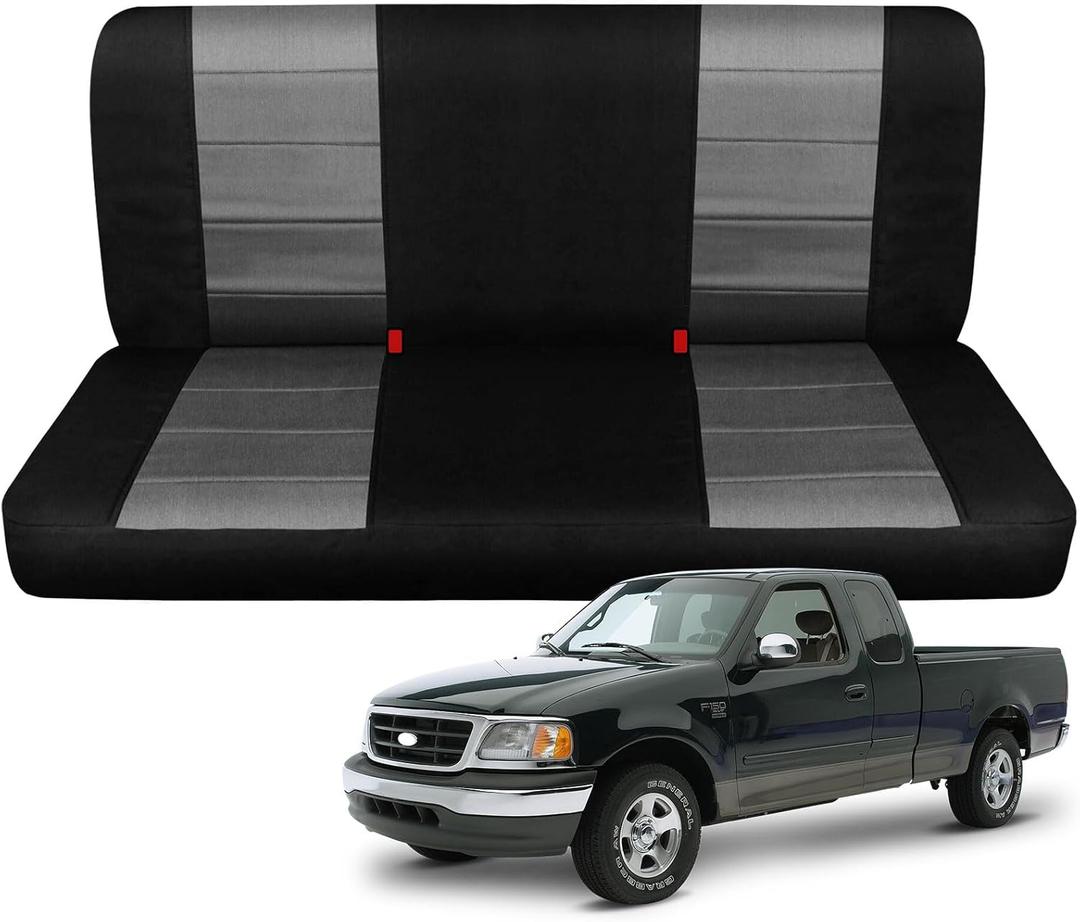 SAPUBK Custom-Fit Rear Seat Covers Replace for 1997-2003 Ford F-150 Super Cab Rear 40/60 Split Bench, Knitted Fabric Composite Soft Foam Lining Airmesh Breathable Seat Cover Cushion