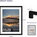 22X28 Poster Frame, Display Pictures 18X24 with Mat or 22X28 Without, Wall Hanging Frames, Black, 3 Pack