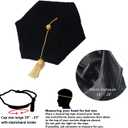GraduationMall Graduation Doctoral Tam Velvet with Gold Bullion Tassel (Black)
