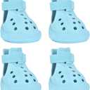 Dog Shoes, Dog Sandals for Hot Pavement, Water-Resistant Breathable Boots, Non-Slip Paw Protectors, Adjustable Straps Dog Rain Booties for Summer Beach and Rainy Day(Blue) (#8(width 2.36 inch))