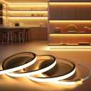 LED Strip Lights Warm White 3000K,9.8ft 12V Neon Rope Lights,Flexible Silicone Outdoor Waterproof Neon Strip Lights for Mirror,Kitchen,Cabinet,DIY Lighting(Power Supply Not Included)