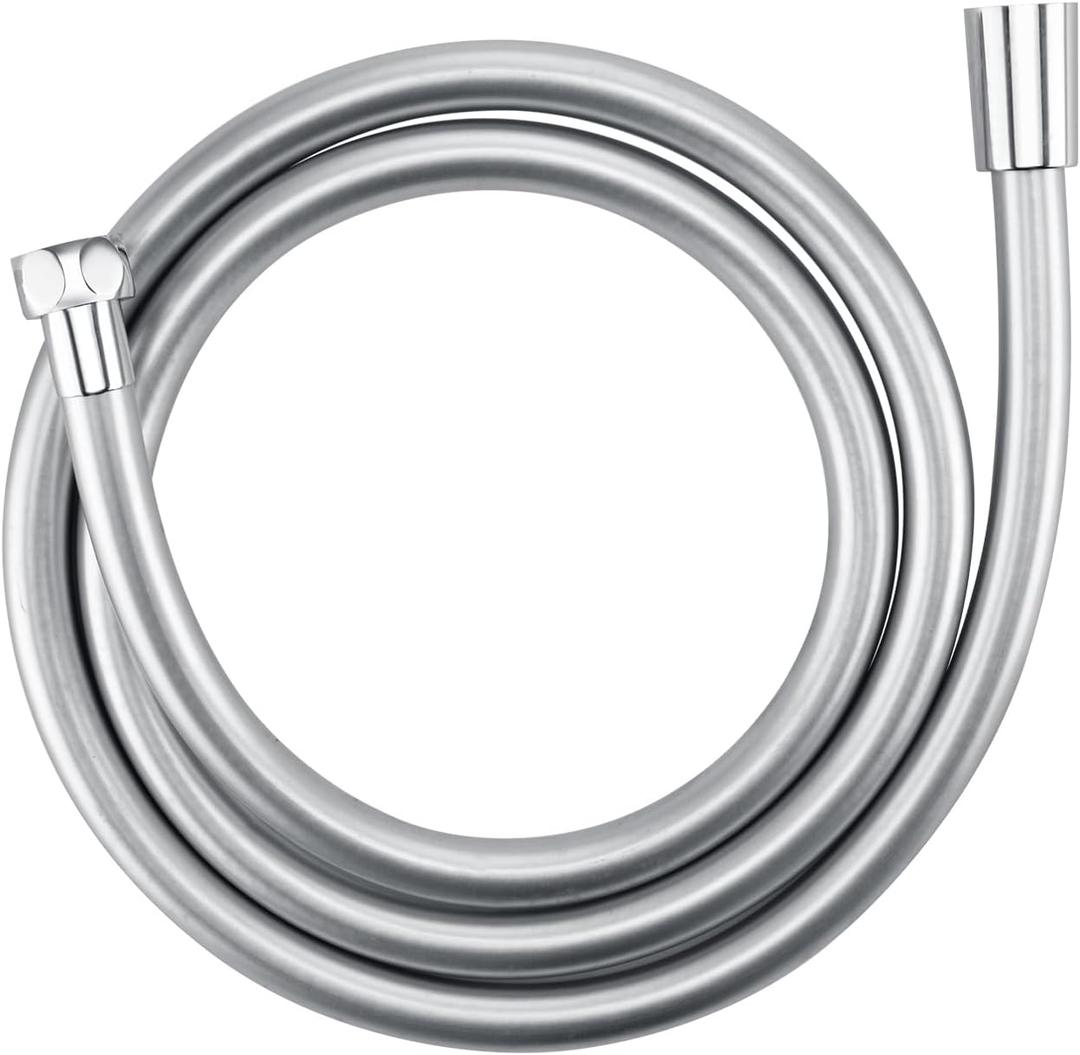 Bidet Hose 48 Inches Shower Hose Explosion Proof Anti Winding High Pressure Showerhead Hoses Used In Showerheads Spray Bidet Bathing Toilet Cleaning Pet Flexible Rv Short Shower Hoses Replacement (Silver)