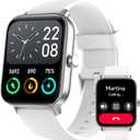 Fitpolo Smart Watch for Men Women,1.8 Touchscreen, Bluetooth Call, Alexa Built-in,24/7 Heart Rate,SpO2 Monitor, Step Counting, Sleep Tracking, IP68 Waterproof Fitness Tracker Watch for Android iPhone (White)