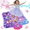 Dance Mat Toys - 8-Button Frozen Toys for Girls Electronic Dance Pad with 5 Game Modes, Touch Sensitive Kids Musical Mat Toy Christmas & Birthday Gift for 3 4 5 6 7 8 9 10+ Years Old Girls(Purple)