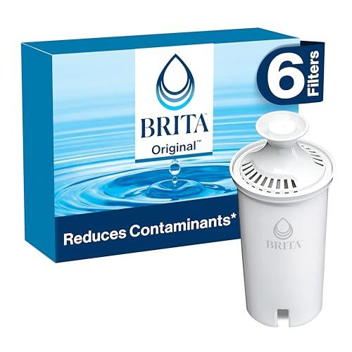 Brita Standard Water Filter for Pitchers and Dispensers, BPA-Free, Reduces Copper, Cadmium and Mercury Impurities, Lasts Two Months or 40 Gallons, Includes 4 Filters for Pitchers, 6 Count