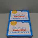 Vmaisi Adhesive Magnetic Locks for Cabinets & Drawers (40 Locks and 4 Keys)