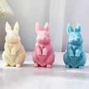 3D Rabbit Candle Silicone Molds Easter Bunny Resin Casting Mould for DIY Candle Making Polymer Clay Craft Plaster Home Decoration