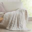 Springtree Home Luxury Micro Plush Throw Blanket | Thick Faux Fur | White, 60" x 70"